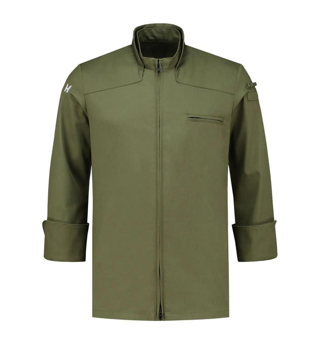 Le Nouveau Chef Nero Chef Jackets-Olivegreen-frontview