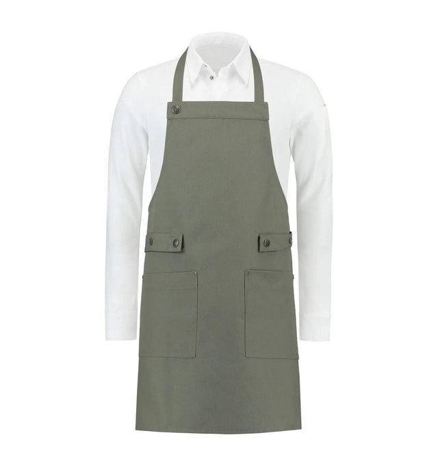 Le Nouveau Chef Dakota Chef Aprons-Green Canvas