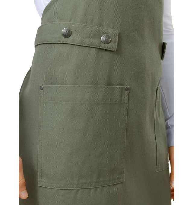 Le Nouveau Chef Dakota Chef Aprons-Green Canvas