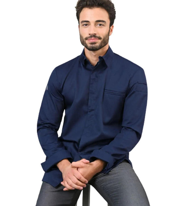 Le Nouveau Angelo Chef Jacket Patriot Blue-Frontview