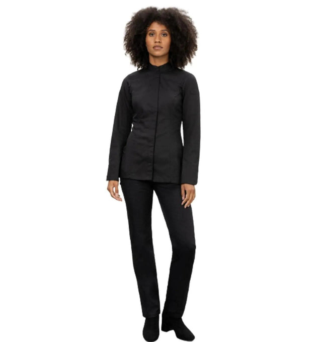 Le Nouveau Elise Chef Jacket Black-Frontview
