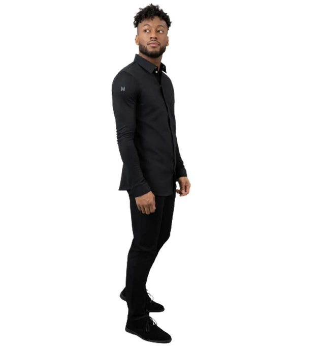 Le Nouvean Chef Fabrice Men's Coat-Black-Frontview