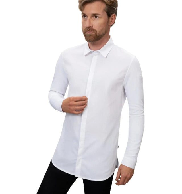 Le Nouvean Chef Fabrice Men's Coat-White-Frontview