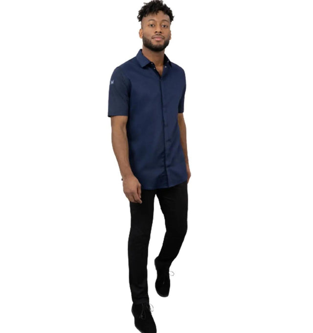 Le Nouvean Chef Gilles Men's Coat-Blue-Frontview