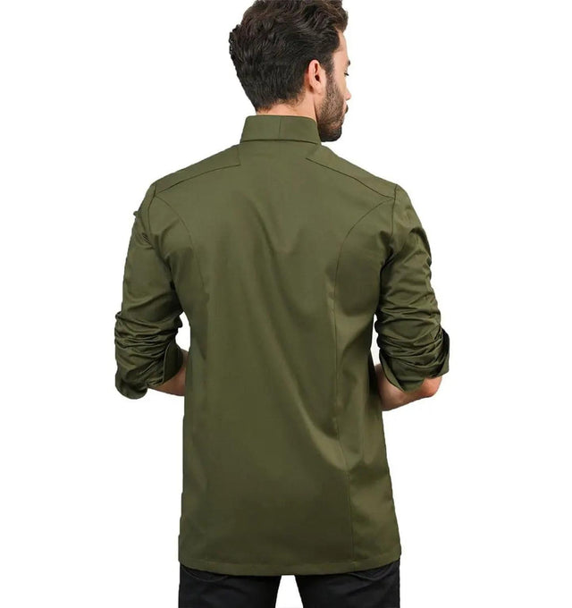 Le Nouveau Chef Nero Chef Jackets-Olivegreen-Backview