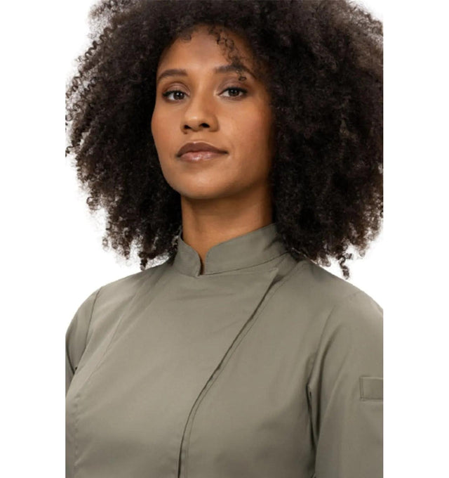 Le Nouveau Lynn Chef Jacket Olivette-frontview