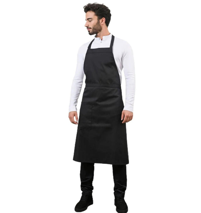 Le Nouvean Chef Phoenix Bib Aprons Black -Frontview