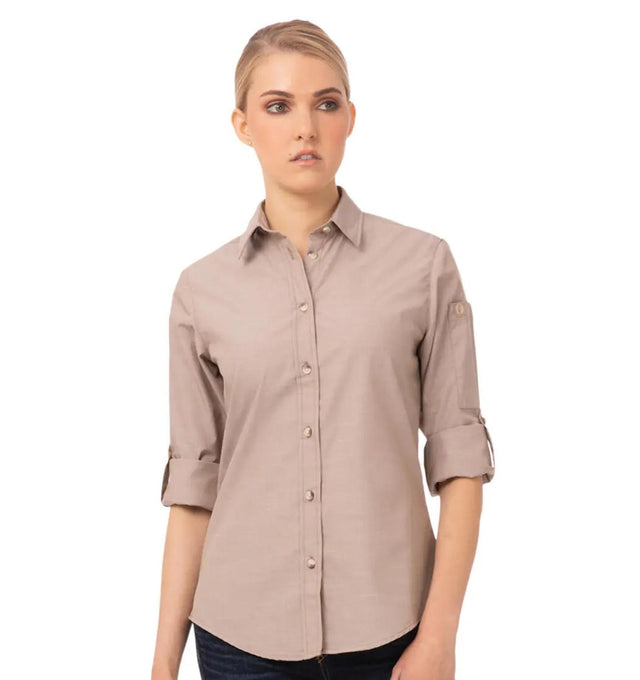 Chef Works Women's Chambray Dress Shirt Chef Works