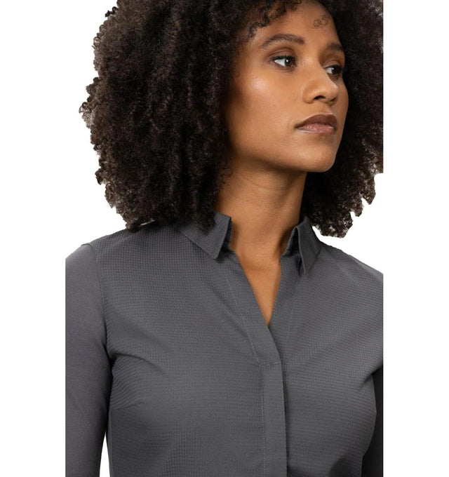 Le Nouveau Chef Sophie Women's Chef Coat-Dark Grey