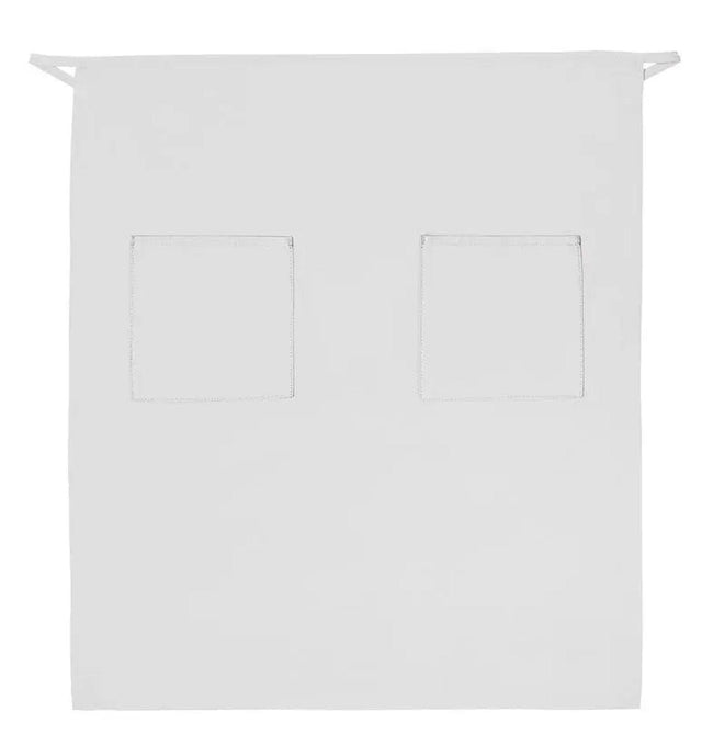 Full Bistro Apron with 2 Patch Pockets 32"L x 28"W White