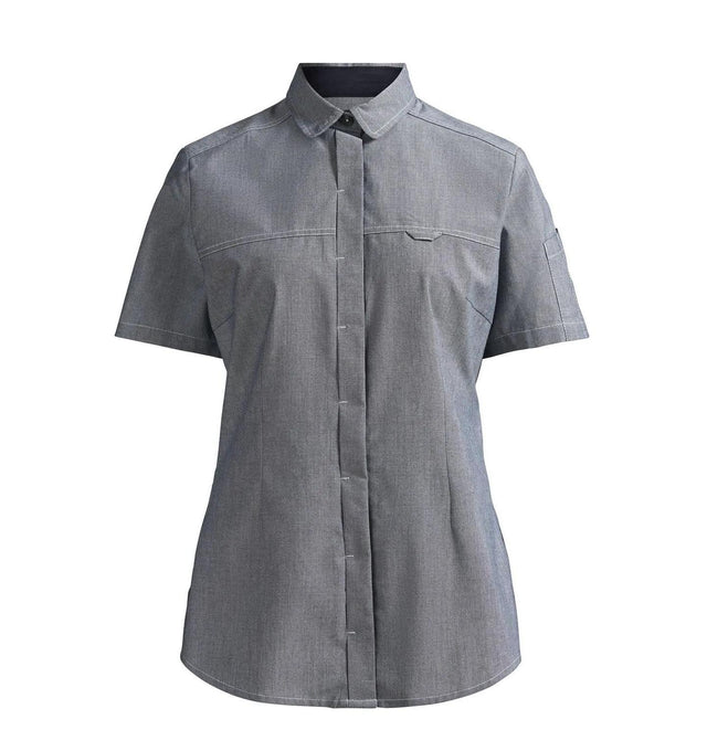 Ladies Shirt S/S Chambray Grey Main