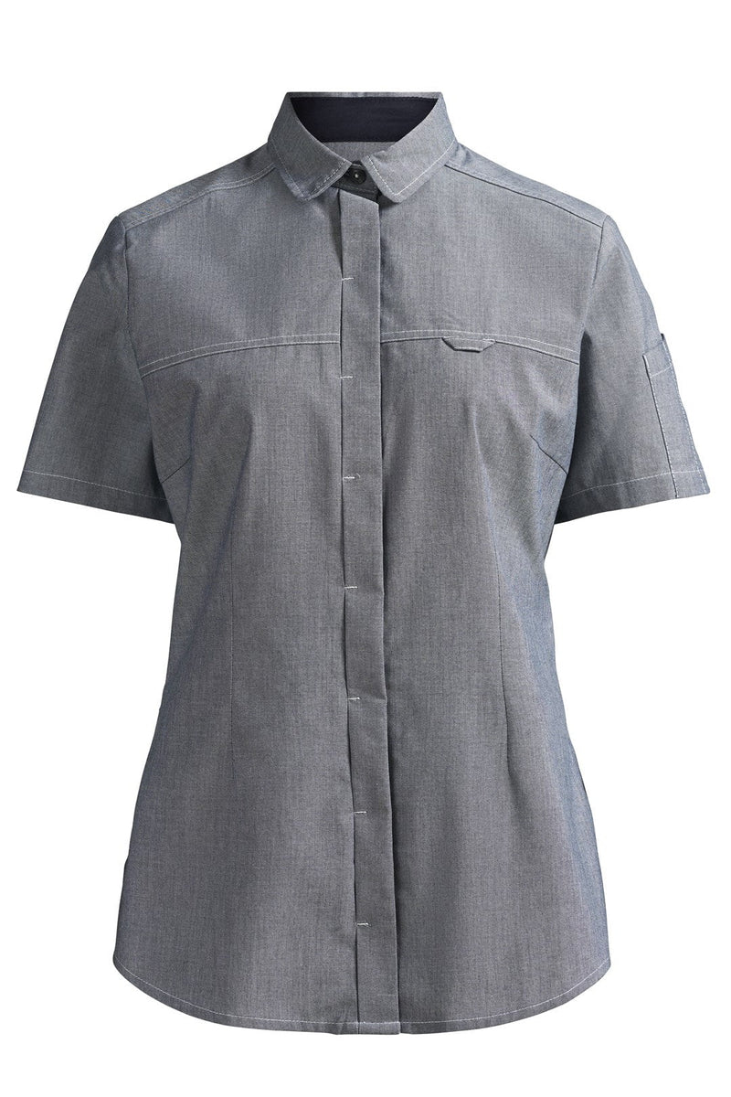 Ladies Shirt S/S Chambray Grey Main