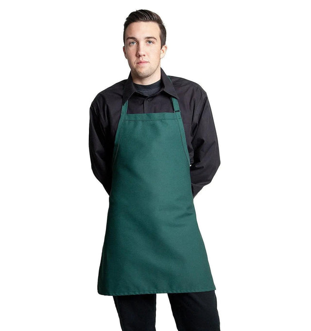 Bib Apron with No Pockets 28"L x 24"W Hunter Green