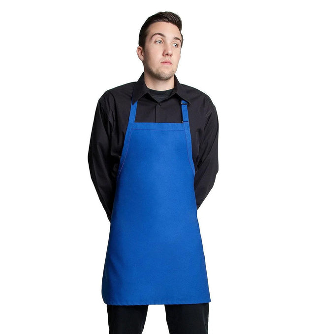 Bib Apron with No Pockets 28"L x 24"W Royal Blue
