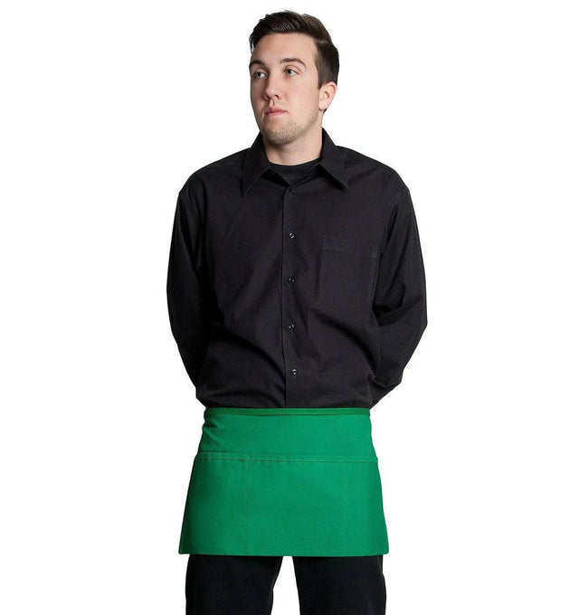 3 Pocket Waist Apron 12"L x 23"W Kelly Green