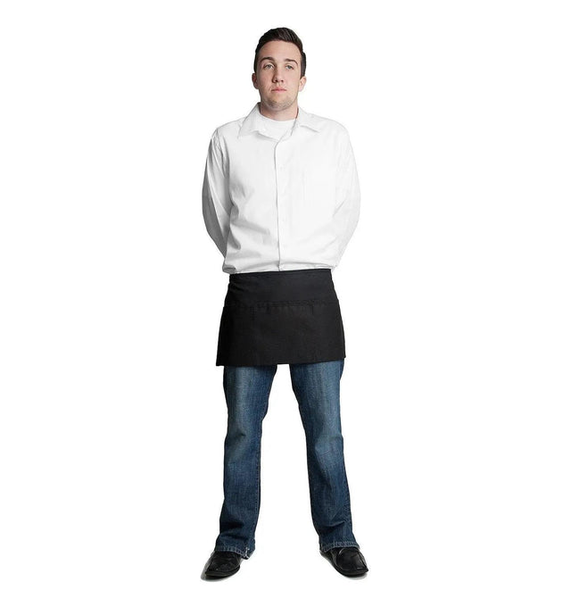 3 Pocket Apron (Rev) 12"L x 23"W by Fiumara Apparel Black Front