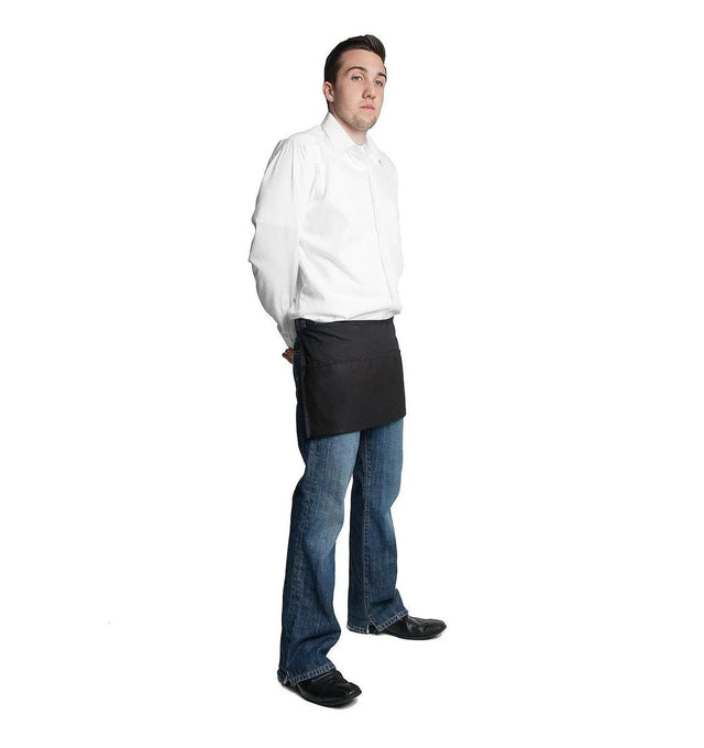 3 Pocket Apron (Rev) 12"L x 23"W by Fiumara Apparel Black Side