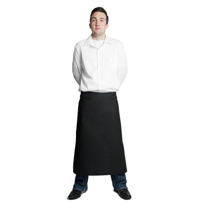 Full Bistro Apron w/No Pockets 32"L x 28"W Black