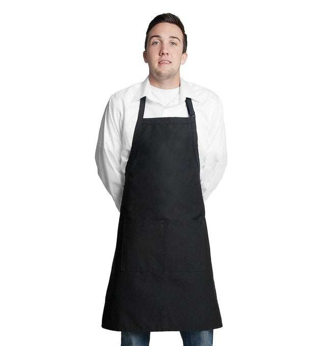 Butcher Apron w/Center Pockets 34"L x 24"W Black
