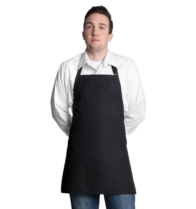 Bib Apron with No Pockets 28"L x 24"W Black