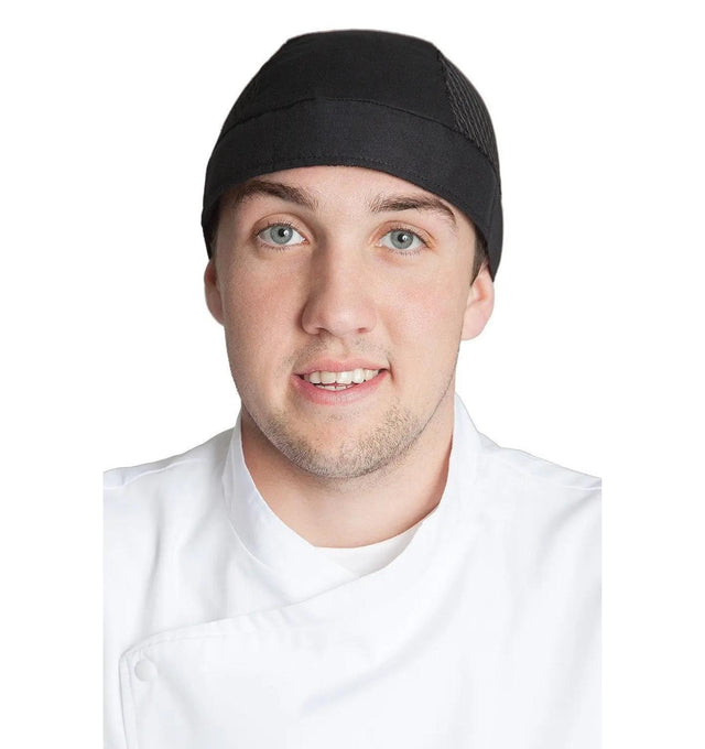 Vented Chef Head Wrap Black Tied