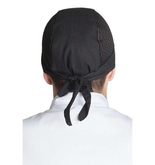 Vented Chef Head Wrap Black Back