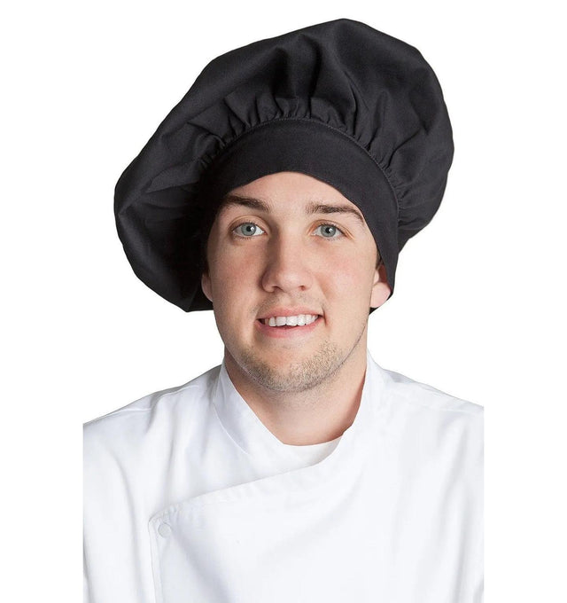 Fiumara Apparel Poplin Chef Hat Black Profile Black Front