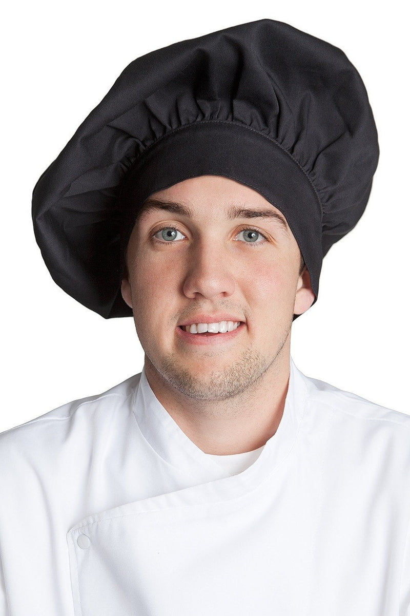 Fiumara Apparel Poplin Chef Hat Black Profile Black Front