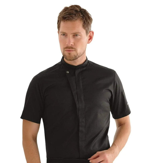 Kentaur 23516 Short Sleeve Chef/Service Jacket Front View Black