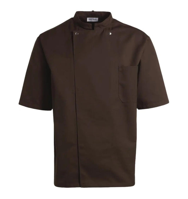 Kentaur 2360 Short Sleeve Unisex Chef/Waiter Jacket - Mocca - Front View