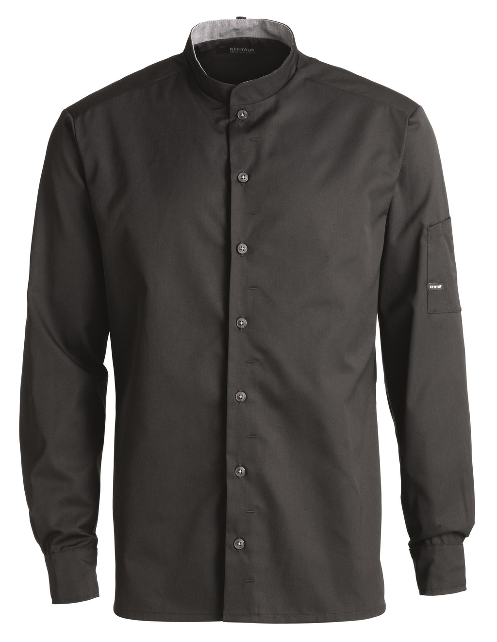 Kentaur 25203 Chef/Service Long Sleeve Shirt Front View Black 