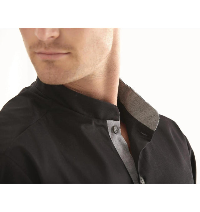 Kentaur 25203 Chef/Service Long Sleeve Shirt Side View Black