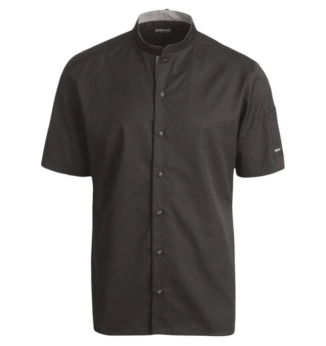 Kentaur 25209 Short Sleeve Chef/Service Shirt - Front - Black