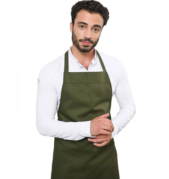 Le Nouveau Denver Bib Apron Olive Green - mian
