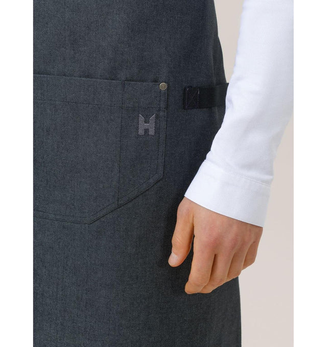 Le Nouveau Seattle'21 77x83 Bib Apron Heavy Black- pocket