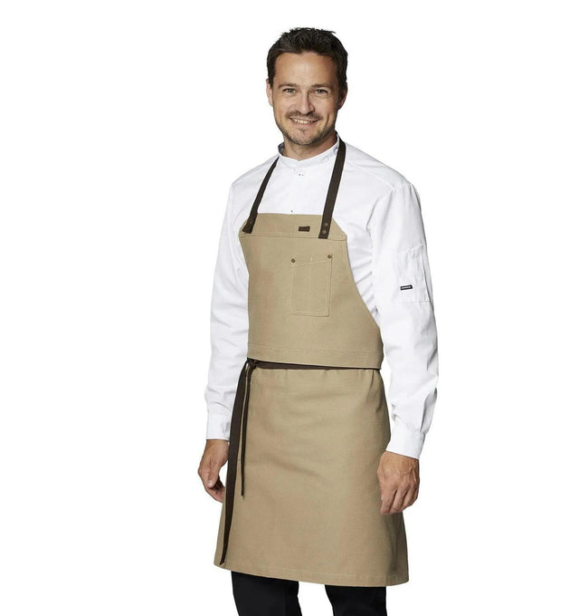 Kentaur 30360 Khaki Raw Bib Apron