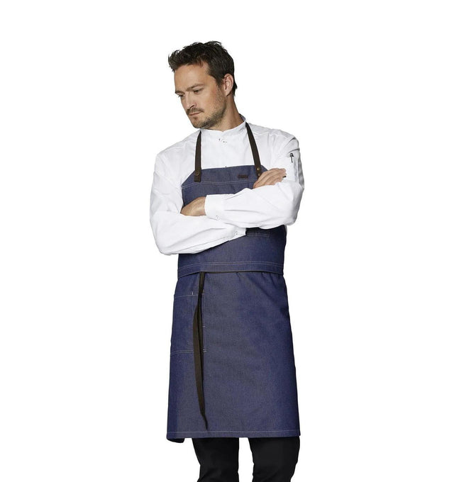 Kentaur 30360 Denim Blue Raw Bib Apron Kentaur