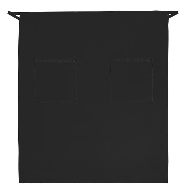 Full Bistro Apron with 2 Patch Pockets 32"L x 28"W Black