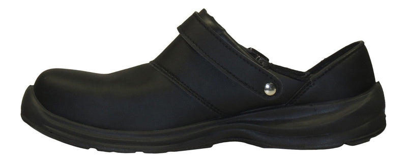 Giasco "Free" Semi Open-Back Leather Work Shoe Black Side Right