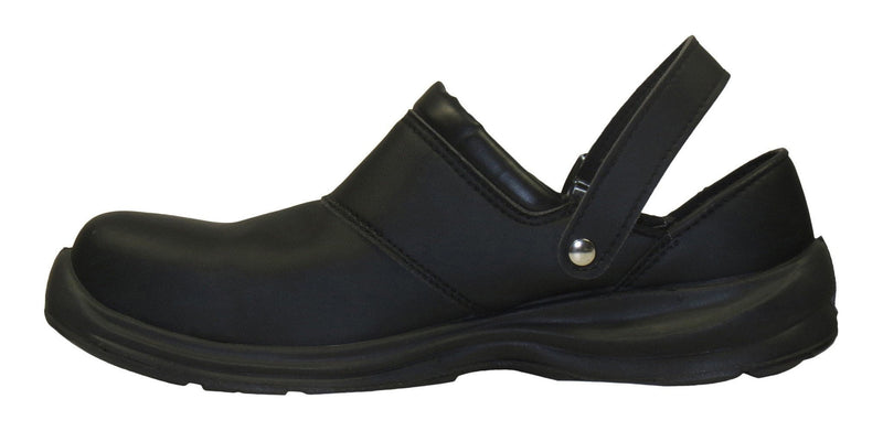 Giasco "Free" Semi Open-Back Leather Work Shoe Black Back Strap Up