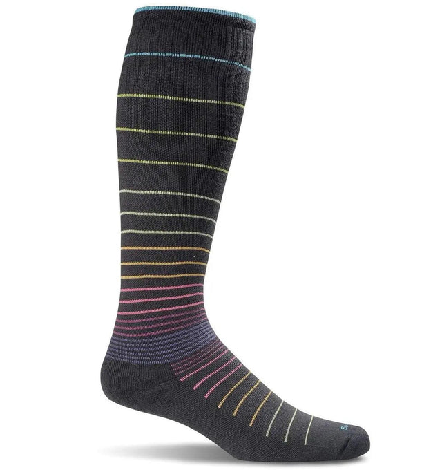 Sockwell Women's Circulator Compression Socks Black Stripe