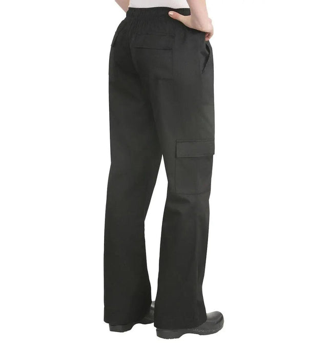 Cargo Women's Chef Pants by Chef Works Black Back Side