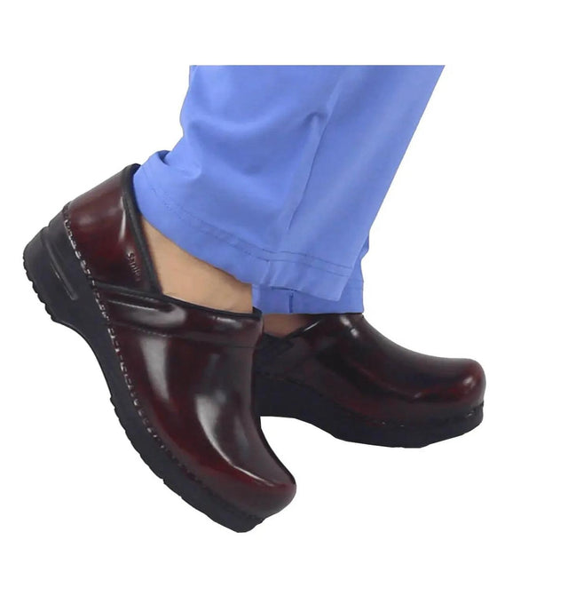 Sanita Pro. Cabrio Women's Bordeaux Chef Clog - life style view