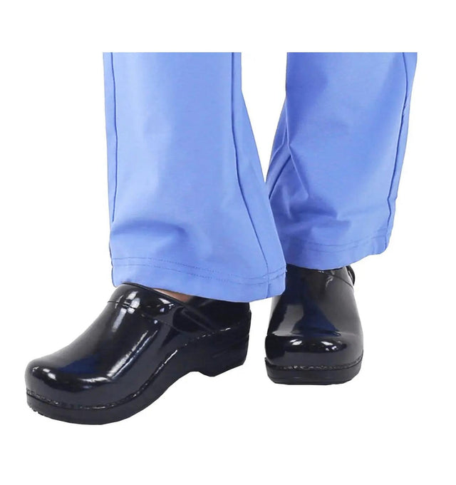 Sanita Sabel Women's Patent Leather Black Blue Chef Clog - black lifestyle view