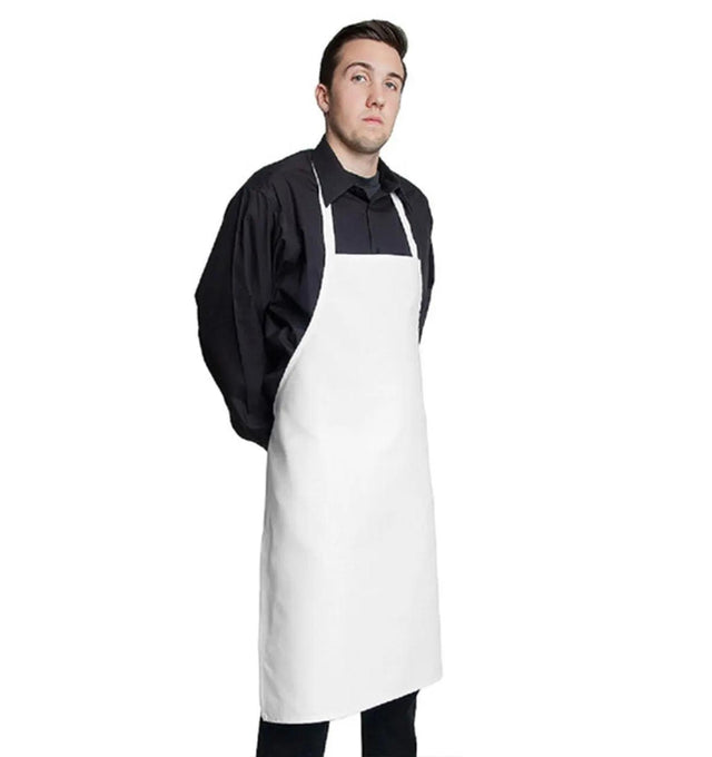White Basic Chef Bib Apron | Fiumara Apparel | Made in the USA Fiumara Apparel
