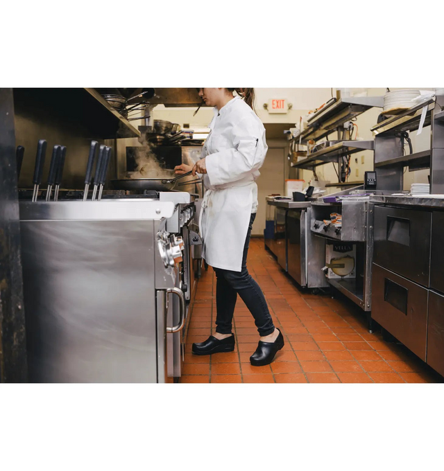Sanita Pro. Cabrio Women's Black Chef Clog - life style view