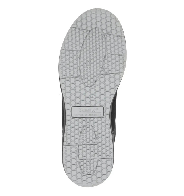 Sanita Concave Women's Men Black Fuchsia Green Chef Safety Sneaker - sole view