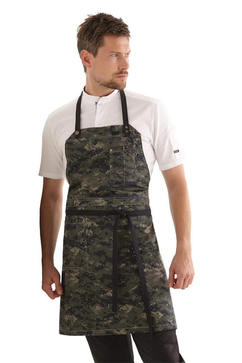 Professional chef wearing a high-quality bib apron