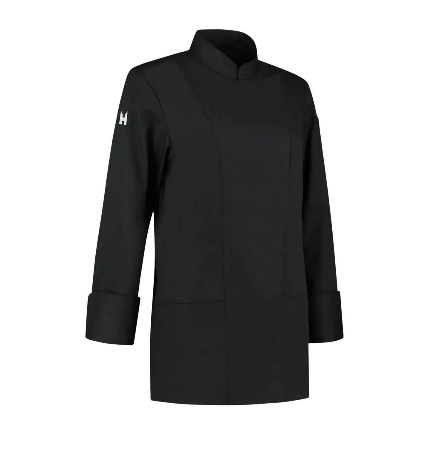 Le Nouveau Lynn Chef Jacket Black-frontview