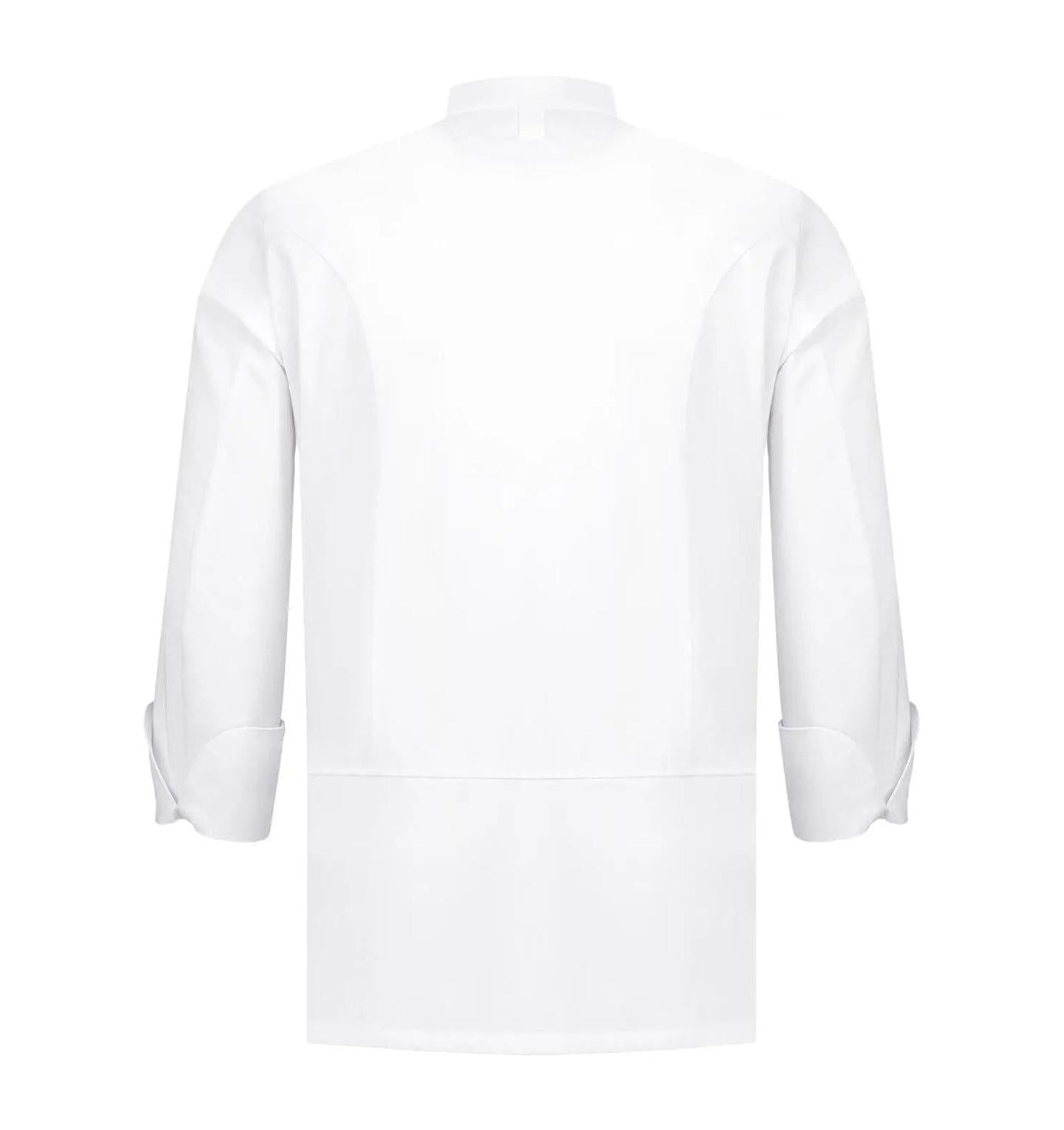 Le Nouvean Chef Gilles Men's Coat-White-Frontview